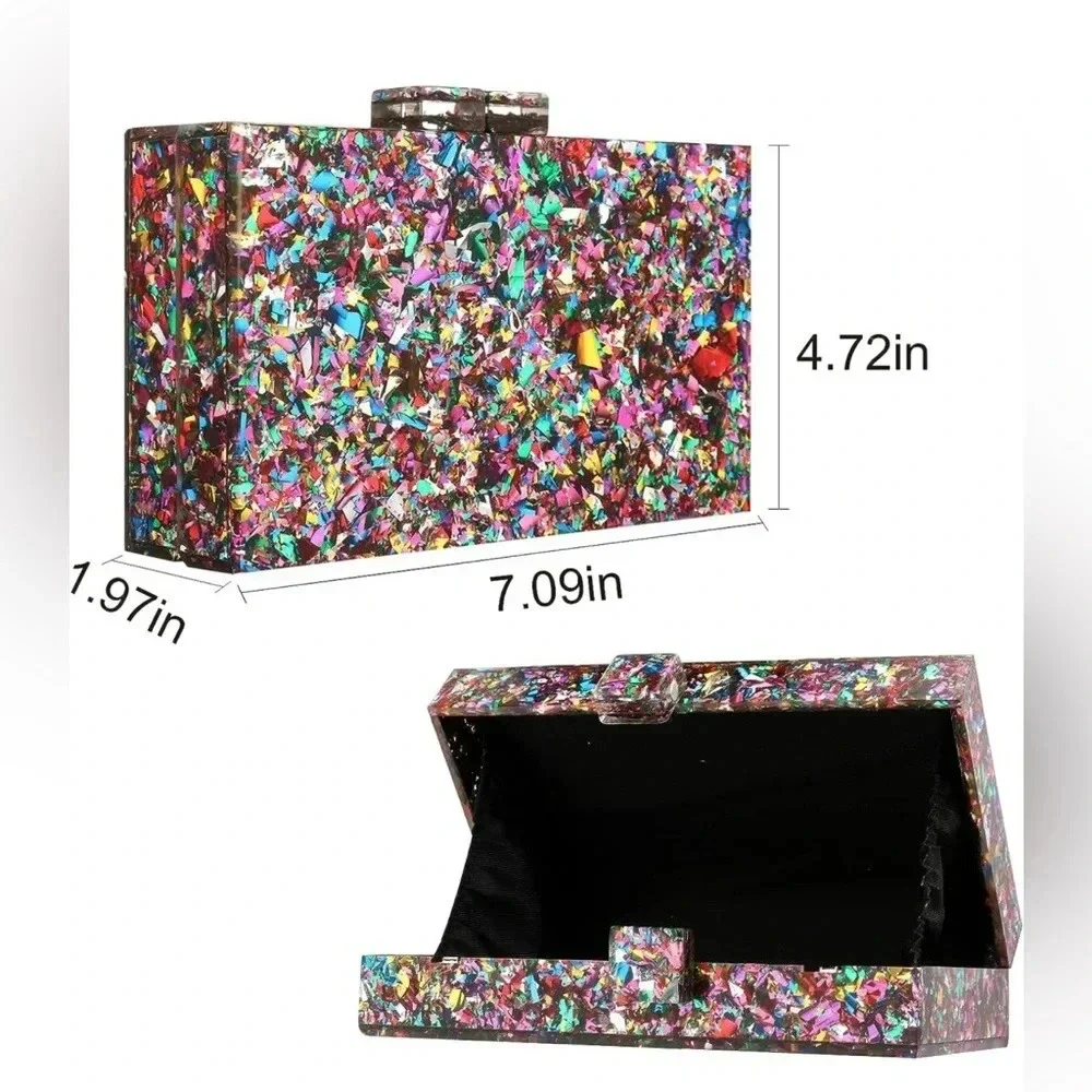 Clutch Hard Shell Bag with chain